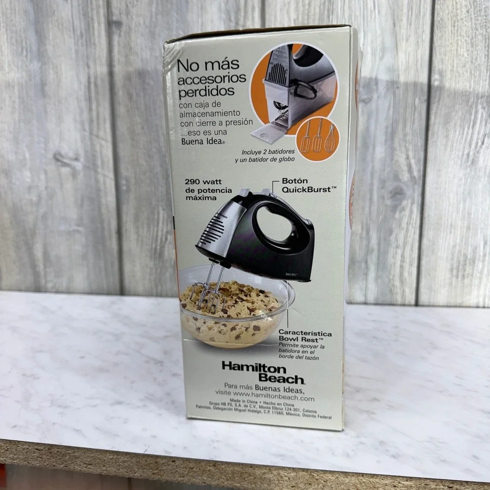 Hamilton Beach 6 Speed Hand Mixer with Snap-On Storage Case Black 62641 NEW